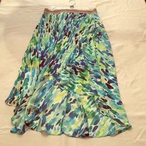 Watercolor high/low skirt